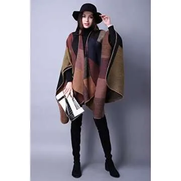 Lncropo Women's Shawls - Versatile Winter Poncho Cape