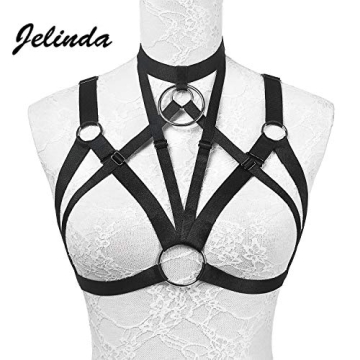 Stylish JELINDA Punk Harness Bra for Women and Girls