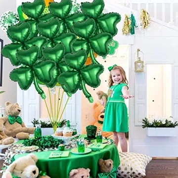 St Patrick's Day Shamrock Foil Balloons for Festive Decor
