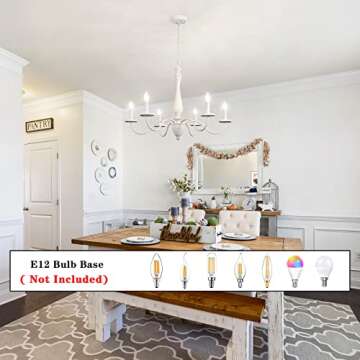 Elegant 6-Light Farmhouse Chandelier for Dining Rooms
