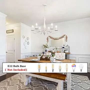 Elegant 6-Light Farmhouse Chandelier for Dining Rooms