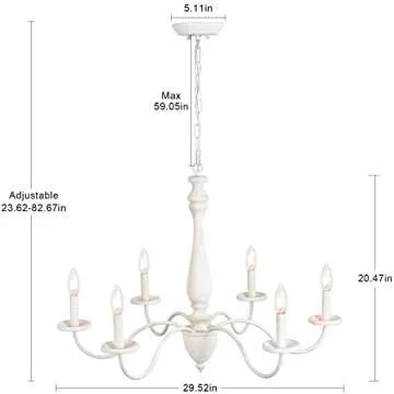 Elegant 6-Light Farmhouse Chandelier for Dining Rooms