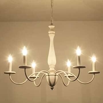 Elegant 6-Light Farmhouse Chandelier for Dining Rooms