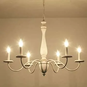 Elegant 6-Light Farmhouse Chandelier for Dining Rooms