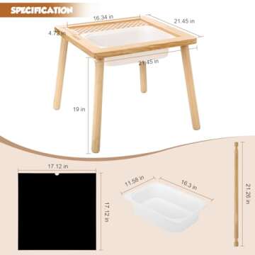 wingyz Sensory Tables for Toddler, Kids Table for Play Study Art Dining Toys Storage, Activity Table...