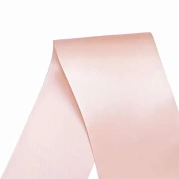 QIANF 4" Double Face Satin Ribbon - 10 Yards Peach Pink