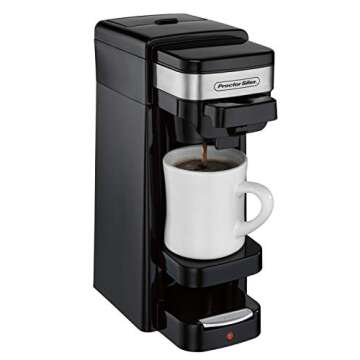 Proctor Silex Single Serve Coffee Maker, Compatible with K-Cup Pods or Grounds, Fits a Travel Mug (49969), 14 ounces