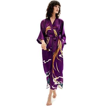 PRODESIGN Long Kimono Robe - Luxury Satin Sleepwear for Women