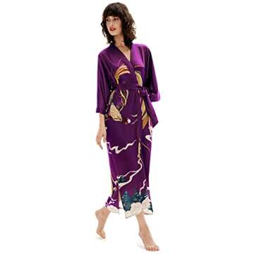 PRODESIGN Long Kimono Robe - Luxury Satin Sleepwear for Women