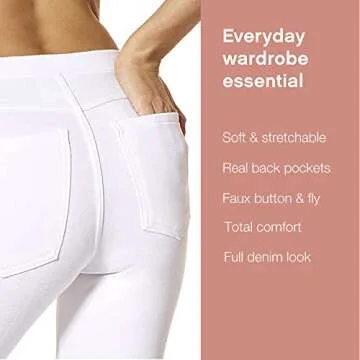 No Nonsense Women's Stretch Denim Leggings for Comfort