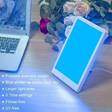 SMY Blue Light Energy Lamp - Adjustable Brightness with Timer for All Day Use
