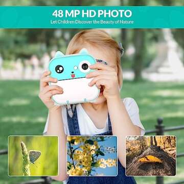 Mafiti Kids Camera Instant Print, Kids Camera Toy with 48MP Photo 1080P Video 32GB Card, Christmas Birthday Gift for 3-12 Year Old Girls Boys (Blue)