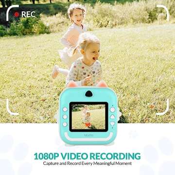 Mafiti Kids Camera Instant Print, Kids Camera Toy with 48MP Photo 1080P Video 32GB Card, Christmas Birthday Gift for 3-12 Year Old Girls Boys (Blue)