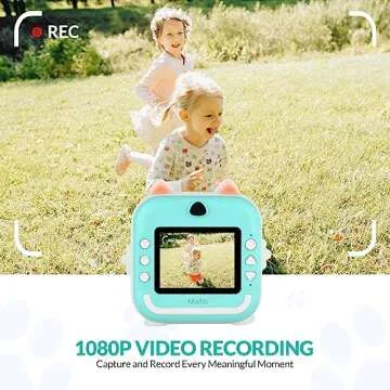 Mafiti Kids Camera Instant Print, Kids Camera Toy with 48MP Photo 1080P Video 32GB Card, Christmas Birthday Gift for 3-12 Year Old Girls Boys (Blue)