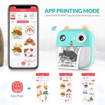 Mafiti Kids Camera Instant Print, Kids Camera Toy with 48MP Photo 1080P Video 32GB Card, Christmas Birthday Gift for 3-12 Year Old Girls Boys (Blue)