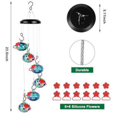 Headak Life Charming Wind Chimes Hummingbird Feeders for Outdoors