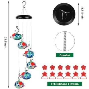 Headak Life Charming Wind Chimes Hummingbird Feeders for Outdoors