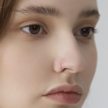 Stylish & Comfortable Thin Nose Rings Hoops for Everyday Wear (22g)