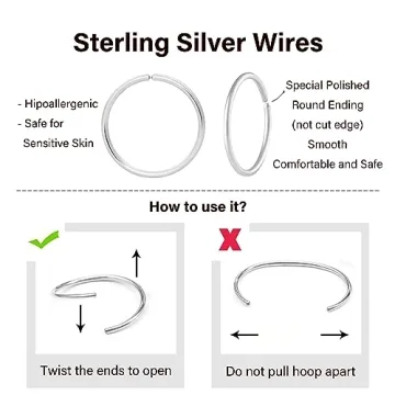 Stylish Sterling Silver Nose Rings Hoops for All