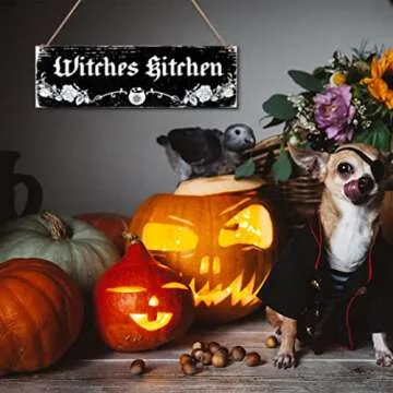 Bucherry Wood Witches Kitchen Sign - Unique Halloween Decor