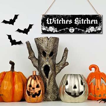 Bucherry Wood Witches Kitchen Sign - Unique Halloween Decor