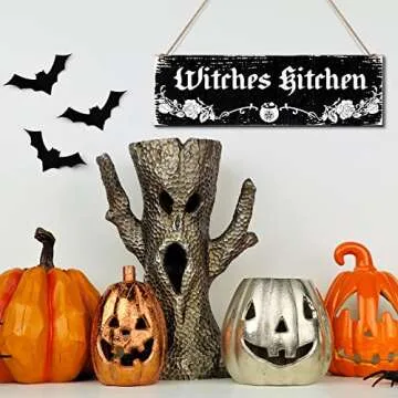 Bucherry Wood Witches Kitchen Sign - Unique Halloween Decor