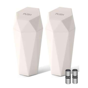 HOTOR Car Trash Can with Lid - 2 Pack, Mini Car Accessories for Interior, Leakproof Car Garbage Can ...