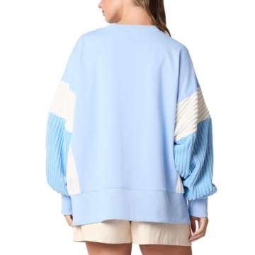 cffvdiz Oversized Christmas Sweatshirts for Women Funny Sequins Nutcracker Soldier Graphic Slit Crewneck Long Sleeve Pullovers,Light blue,XXL