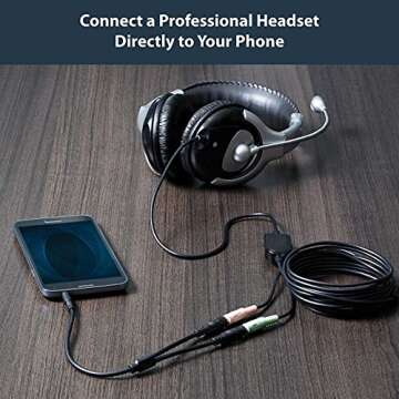 StarTech.com Headset Adapter, Microphone and Headphone Splitter - 3.5mm Male Aux to 3.5mm Female Aud...