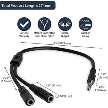 StarTech Headset Adapter for Mic and Headphone Use