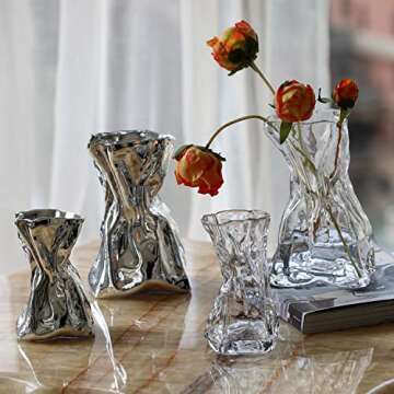 Unique Hand-Blown Glass Vase for Elegant Home Decor