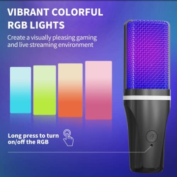 RGB USB Gaming Microphone for PC and Laptop Recording
