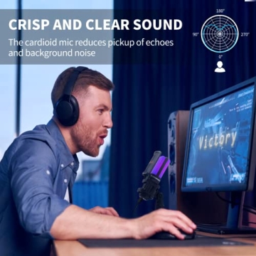 RGB USB Gaming Microphone for PC and Laptop Recording