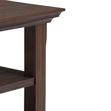 SIMPLIHOME Acadian Solid Wood End Table in Farmhouse Brown