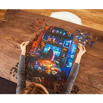 House of Horrors and Scary Movies 1000 Piece Jigsaw Puzzle by Rachid Lotf | Interactive Brain Teaser Board Game for Adults, Educational Toys & Games | 28 x 20 Inches