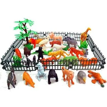 BAIVYLE Safari Animals Figures Toys-53 Piece Mini Realistic Wild Vinyl Plastic Farm Animal Toys Set, Animal Party Favors Zoo Animals Toys for Kids 3-5, Forest Animal Cake Toppers