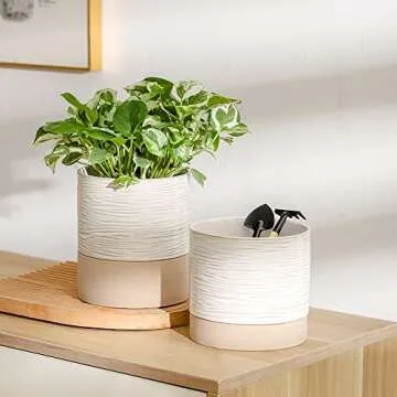 Nihow Self-Watering Ceramic Plant Pot for Indoor Plants