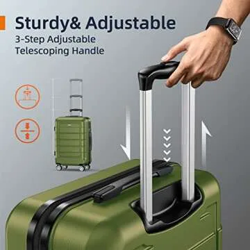 Durable SHOWKOO Luggage Set with Expandable Design