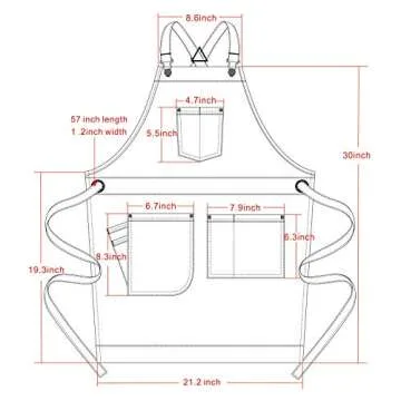 Jeanerlor - Denim Hair Stylist Tool Apron with Pockets for Women - Jean Work Apron Cross Straps & Adjustable S to M (Black)