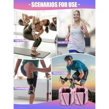 BECOJADDE Wrist Ankle Weights Adjustable Training Intensity for Strength Training Walking Running Yoga Pilates Jogging for Women Men Set of 2 (2lb Each), Pink