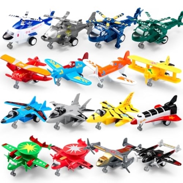 JOYIN 16 Pcs Pull Back Airplane Toys - Engaging Playset for Kids