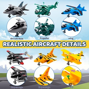 JOYIN 16 Pcs Pull Back Airplane Toys for Kids