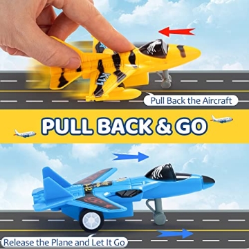 JOYIN 16 Pcs Pull Back Airplane Toys for Kids