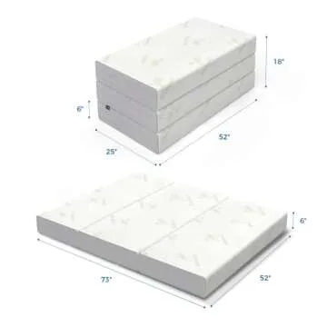 Inofia Full Folding Mattress, 6 Inch Trifold Memory Foam Mattress with Ultra Soft Removable Cover, Foldable & Portable Full Size Bed (73" x 52" x 6")