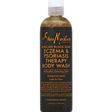 SHEA MOISTURE African Black Soap Eczema Psoriasis Medicated Cleanser for Sensitive Skin 12 oz