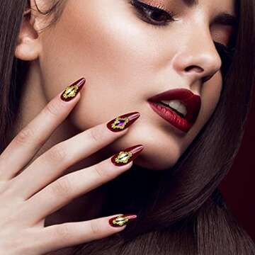 Luxury 3D Nail Charms - 48 Colorful Rhinestone Designs