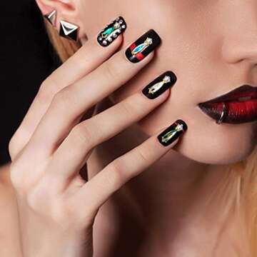 Luxury 3D Nail Charms - 48 Colorful Rhinestone Designs