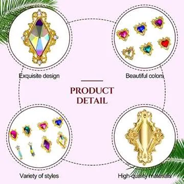 Luxury 3D Nail Charms - 48 Colorful Rhinestone Designs
