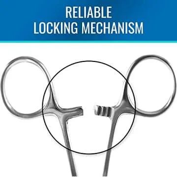 MABIS Precision Kelly Forceps Locking Tweezers Clamp, Silver, Curved, 5-1/2 Inch, 1 Count (Pack of 1)