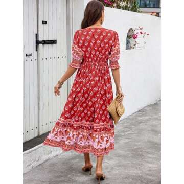 PRETTYGARDEN Beach Dresses for Woman Summer Casual 2024 Resort Outfits Elegant Bohemian Maxi Dress F...
